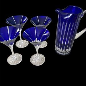 Ajka crystal martini, glasses, and Carafe